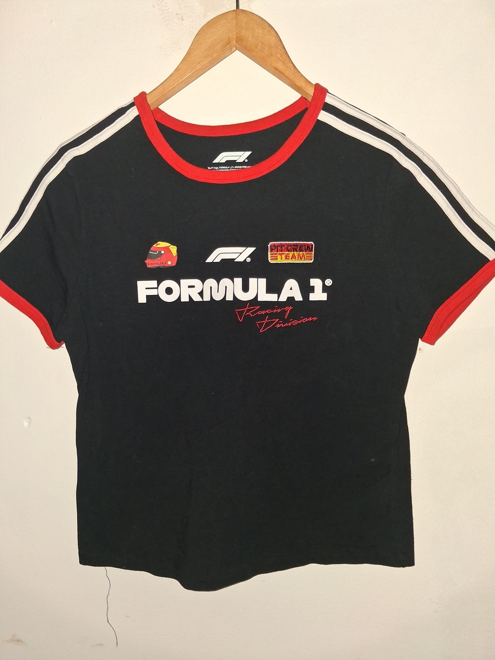 Formula 1 Black Racing Logo Tee - Red Trim